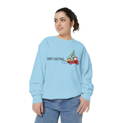 Merry Christmas Red Truck Crewneck Sweatshirt | Cozy Holiday Gift for Him/Her