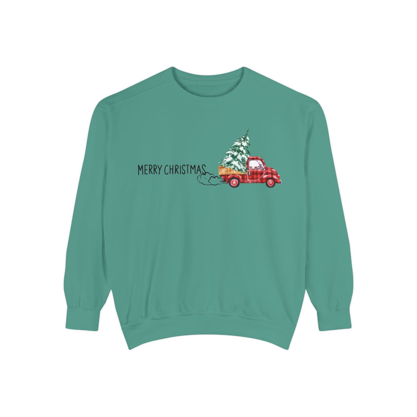 Merry Christmas Red Truck Crewneck Sweatshirt | Cozy Holiday Gift for Him/Her