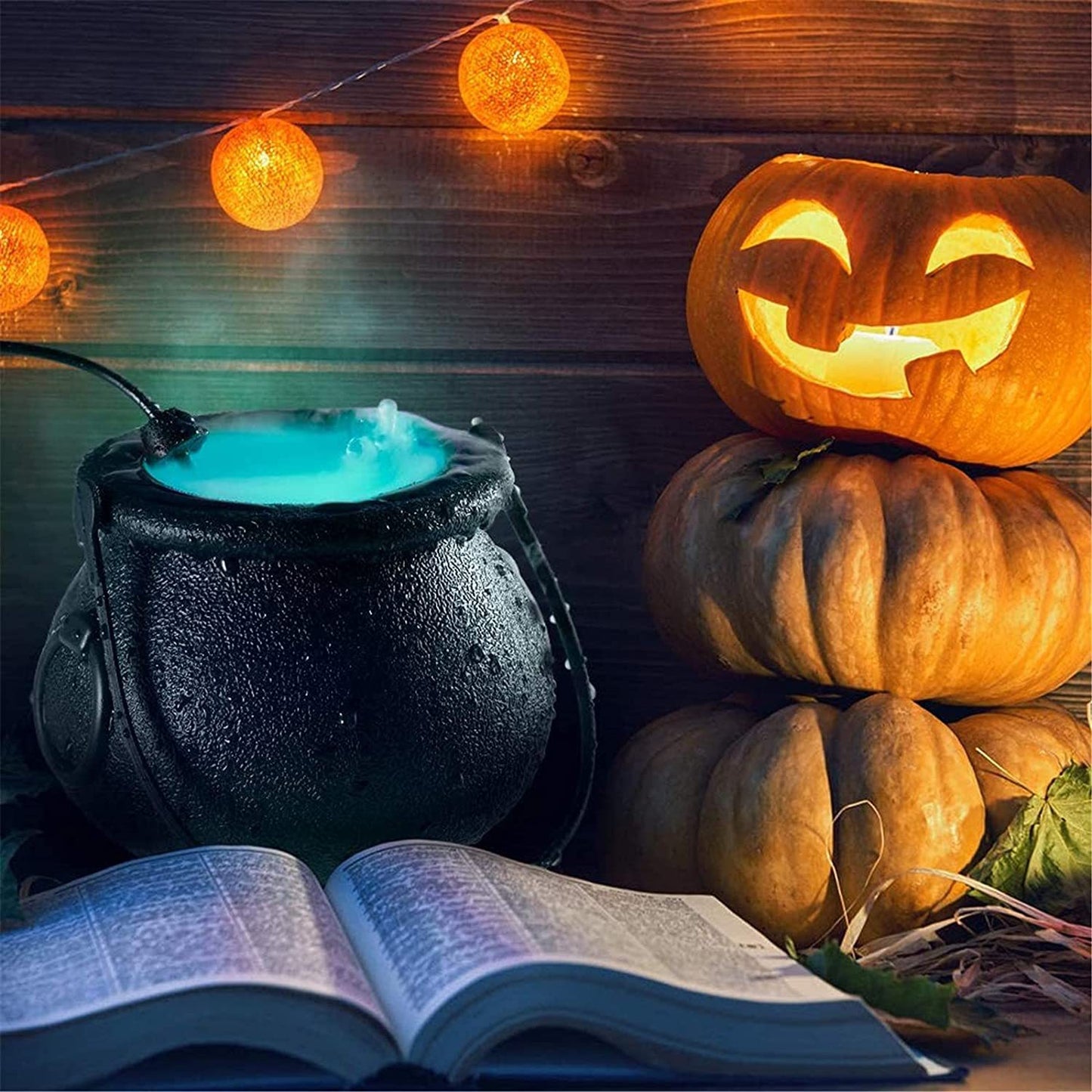 Halloween Pumpkin Smoke Witch Bucket Color Changing Lights