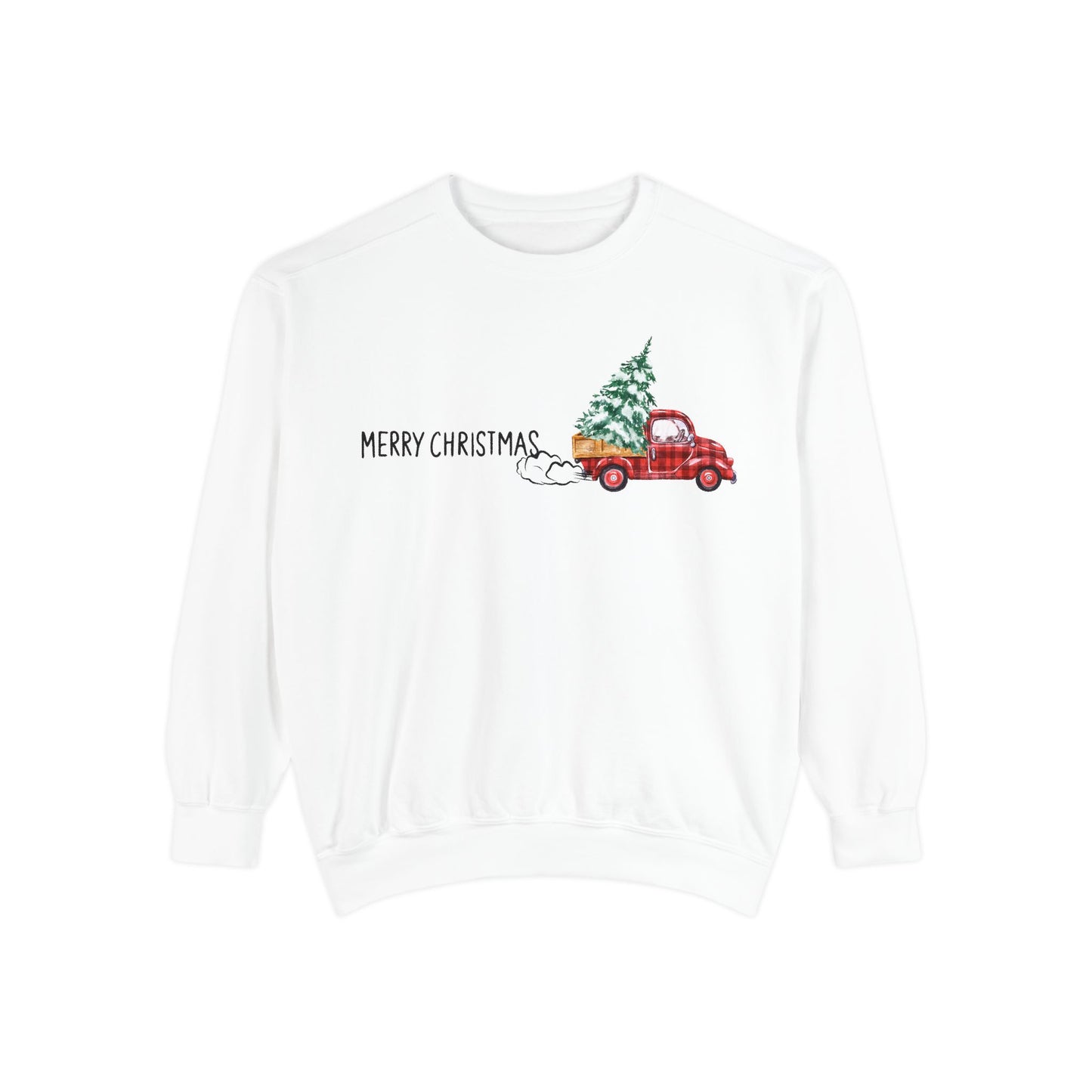 Merry Christmas Red Truck Crewneck Sweatshirt | Cozy Holiday Gift for Him/Her