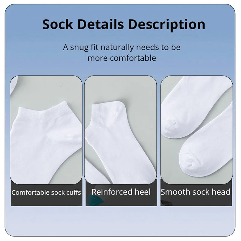 10 Pairs Women/Men Boat Socks Invisible Low Cut Silicone Non-slip Summer No-show Ankle Socks Solid Color Casual Breathable