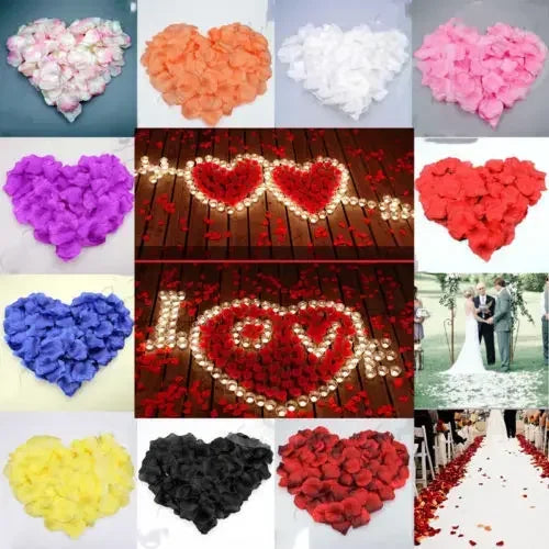 100-2000Pcs Artificial Fake Rose Petals Colorful