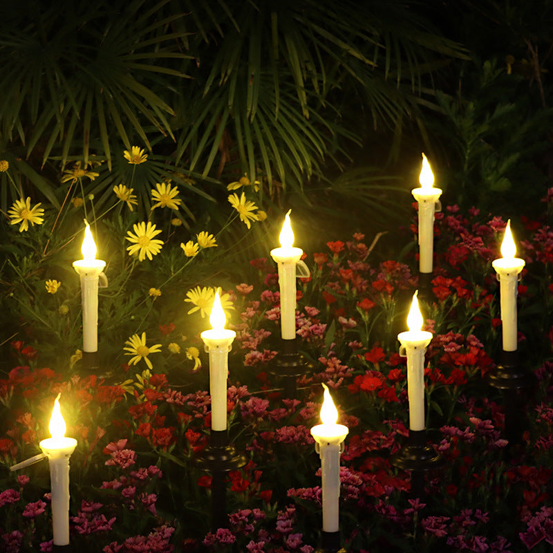 Outdoor Solar Candle LED Ground Lamp Garden Garden Decoration